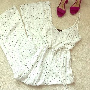 White and black polka dot jumpsuit